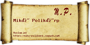Mikó Polikárp névjegykártya